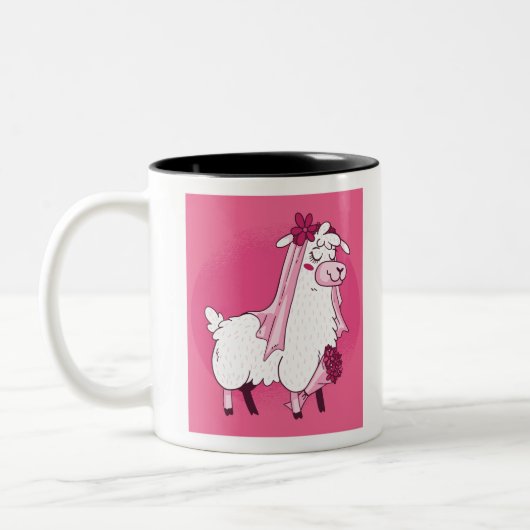 Llama Bride Tweekleurige Koffiemok (Links)