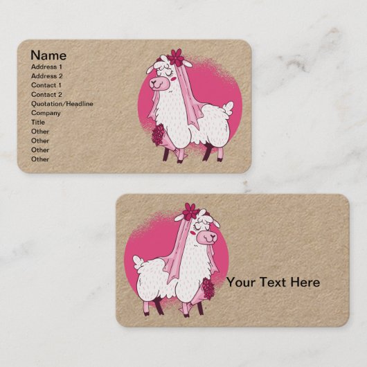 Llama Bride Visitekaartje (Voorkant / Achterkant)