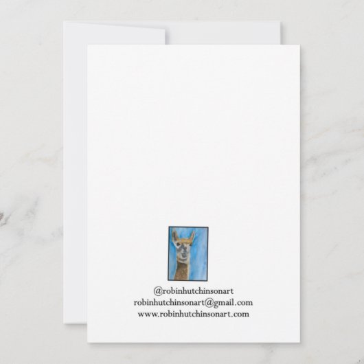 Llama-briefkaart Bedankkaart (Achterkant)