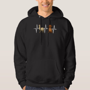 Llama Brown Dachshund Heartbeat Dog Hoodie