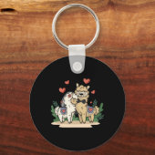 Llama bruid en bruidegom bruiloft kunst matching p sleutelhanger (Voorkant)