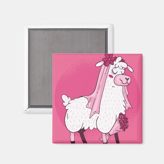 Llama Bruid Magneet (Voorkant / Achterkant)