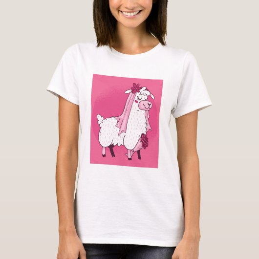 Llama Bruid T-shirt (Voorkant)