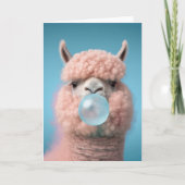 Llama Bubblegum Grappig Bedankkaart (Voorkant)