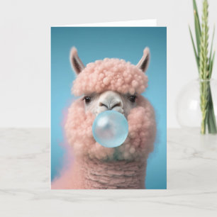 Llama Bubblegum Grappig Bedankkaart