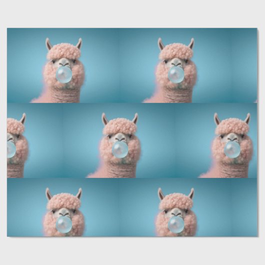 Llama Bubblegum Grappig Cadeaupapier (Vlak)