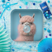 Llama Bubblegum Grappig Papieren Bordje (Feest)