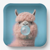Llama Bubblegum Grappig Papieren Bordje (Voorkant)