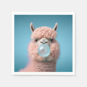 Llama Bubblegum Grappig Servet