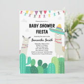 Llama Cactus-Baby shower Kaart (Staand voorkant)