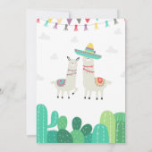 Llama Cactus-Baby shower Kaart (Achterkant)