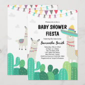 Llama Cactus-Baby shower Kaart (Voorkant / Achterkant)