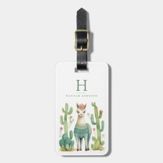 Llama Cactus Bagage Labels (Voorkant verticaal)