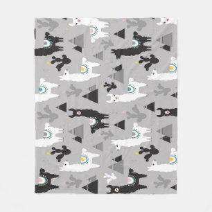 Llama cactus bergen, naadloos patroon. fleece deken