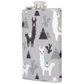 Llama cactus bergen, naadloos patroon. heupfles (Links)