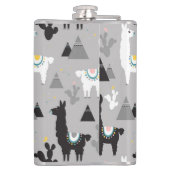 Llama cactus bergen, naadloos patroon. heupfles (Achterkant)