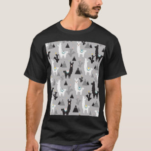 Llama cactus bergen, naadloos patroon. t-shirt