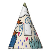 Llama Cactus: Handgetekend naadloos ontwerp Feesthoedjes (Rechts)
