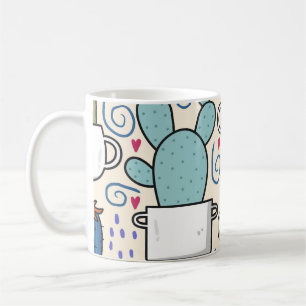 Llama Cactus: Handgetekend naadloos ontwerp Koffiemok