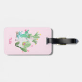 Llama & Cactus Pastel Roze gepersonaliseerd Bagagelabel (Achterkant horizontaal)