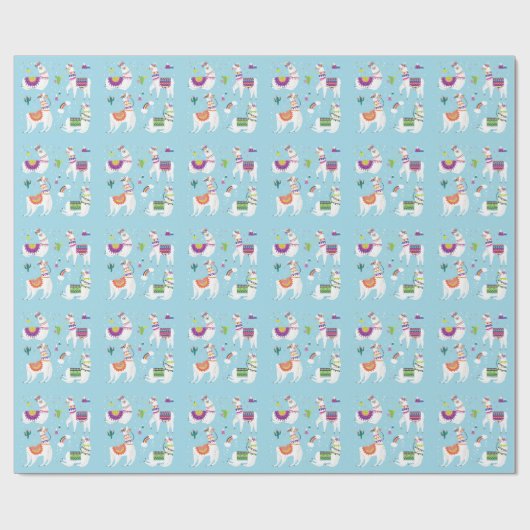 Llama & Cactus: Schattigee  Set Cadeaupapier (Vlak)