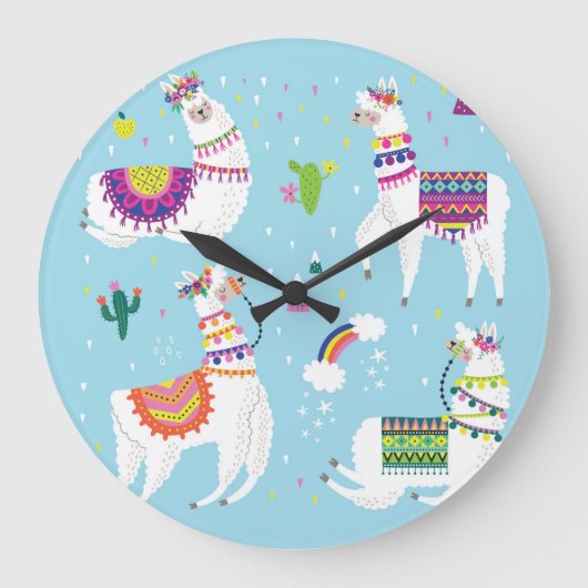 Llama & Cactus: Schattigee  Set Grote Klok (Voorkant)