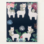 Llama Cactus Waterverf Blue Personalized Planner (Achterkant)