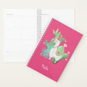 Llama Cactus Waterverf Scene Hot Pink Planner (Display)