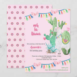 Llama Cactus Whole Llama Fun Meisjes Verjaardagsfe Kaart