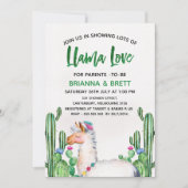 Llama Cacus Waterverf Baby shower Uitnodiging (Voorkant)