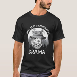 Llama Camping Alleen jij kunt Drama Gift voorkomen T-shirt