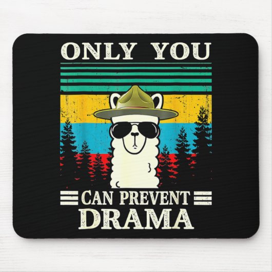 Llama Camping only you can Prevent Drama C Muismat (Voorkant)