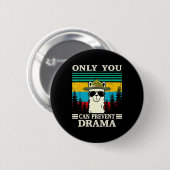 Llama Camping only you can Prevent Drama  C Ronde Button 5,7 Cm (Voorkant /achterkant)