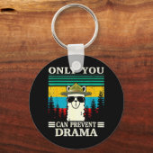 Llama Camping only you can Prevent Drama C Sleutelhanger (Voorkant)