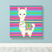 Llama Canvas Afdruk (Insitu (Houten vloer))