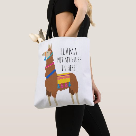 Llama Canvas tas (Dichtbij)
