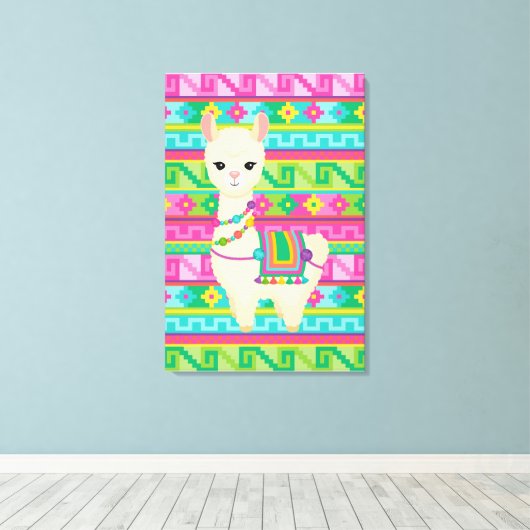 llama Canvas Wall Art (Insitu (Houten vloer))