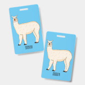 Llama cartoon illustratie badge (Voor- en achterkant)