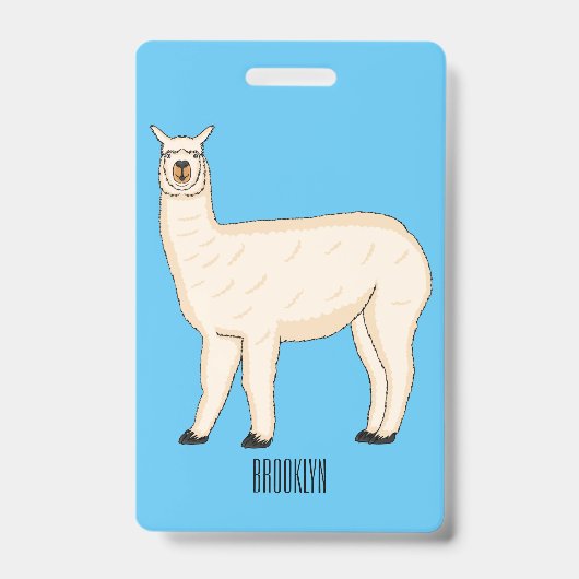 Llama cartoon illustratie badge (Voorzijde)