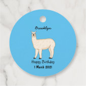 Llama cartoon illustratie bedankjes labels (Achterkant)