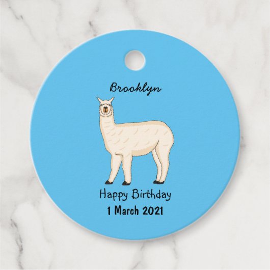 Llama cartoon illustratie bedankjes labels (Voorkant)