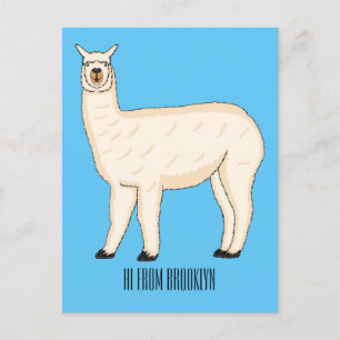 Llama cartoon illustratie briefkaart