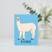 Llama cartoon illustratie briefkaart (Staand voorkant)