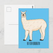 Llama cartoon illustratie briefkaart (Voorkant / Achterkant)