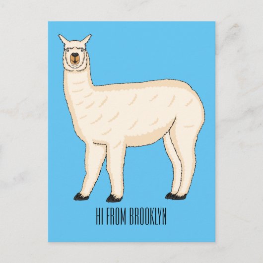 Llama cartoon illustratie briefkaart (Voorkant)