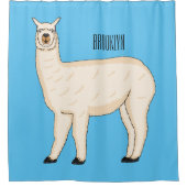 Llama cartoon illustratie douchegordijn (Voorkant)