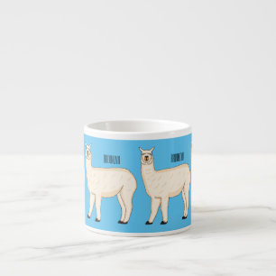 Llama cartoon illustratie espresso kop