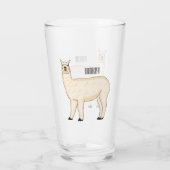 Llama cartoon illustratie glas (Achterkant)