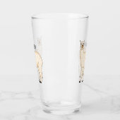 Llama cartoon illustratie glas (Links)