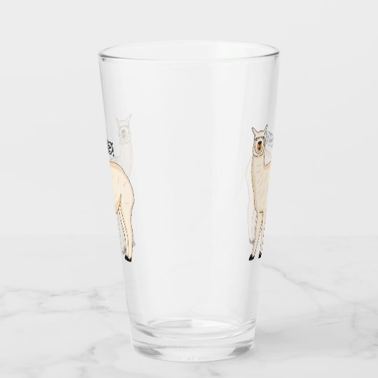 Llama cartoon illustratie glas (Rechts)